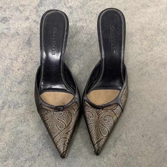 Cole Haan Shoes - Cole Haan Women's Black and Gold Embellished Heels